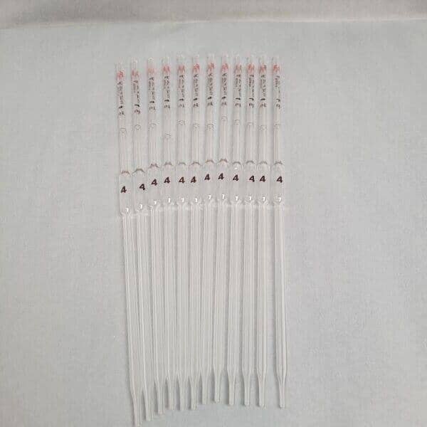 Corning Certified Volumetric Pipet 4 ml TD Grade A 37 cm Red Total of 12 Pipettes Pipettes Corning