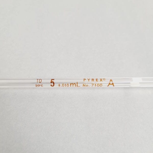 Corning Certified Volumetric Pipet 5 ml Grade A 39.2 cm White Total of 7 Pipettes Pipettes Corning