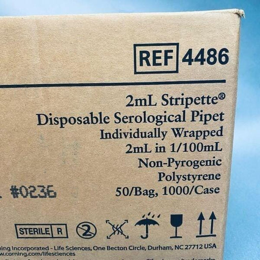 Corning Costar Serological Pipet 2 ml Stripette Polystyrene Case of 1000 Pipets Pipets & Pipette Tips Corning