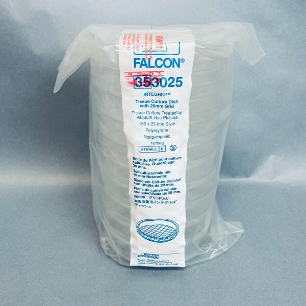 Corning Culture Dish with 20 mm Grid 150 mm x 25 mm 9 Packs of 10 Dishes - Total of 90 Dishes Petri Dishes/Culture Plates Corning