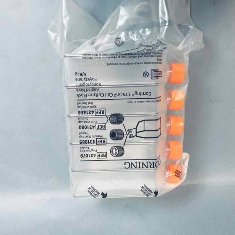 Corning Culture Flask 175 cm2 Vented Cap Angled Neck Sterile Case of 50 Lab Culture Flask Corning