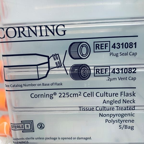 Corning Culture Flask 225 cm2 Canted Neck with Vent Cap Sealed Case of 25 Flasks Lab Consumables::Tubes, Vials, and Flasks Corning