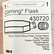 Corning Culture Flask 75 cm2 Canted Neck 60 ml Total of 40 Flasks Lab Consumables::Tubes, Vials, and Flasks Corning