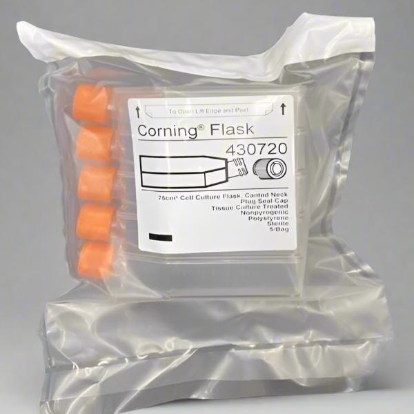 Corning Culture Flask U Shaped Canted Neck Plug Cap Total of 80 Flasks Lab Consumables::Tubes, Vials, and Flasks Corning