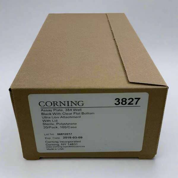 Corning Culture Microplate 384-Well Black Clear Flat Bottom with Lid 20 Plates Petri Dishes/Culture Plates Corning