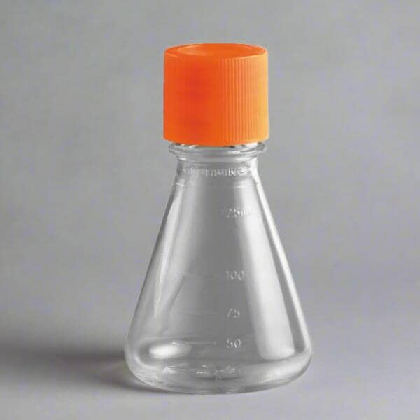 Corning Erlenmeyer Flask 125 ml Vent Cap Baffled Polycarbonate Case of 50 Flasks Lab Consumables::Tubes, Vials, and Flasks Corning