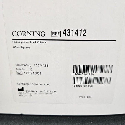Corning Fiberglass Prefilter 63 mm Square for use with 500 ml Funnel 100 Filters Filters Corning