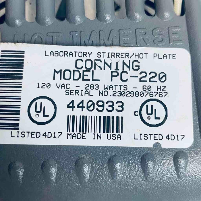 Corning Laboratory Magnetic Hotplate Stirrer 120V Model PC-220 Magnetic Stirrers & Hotplate Stirrers Corning