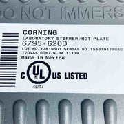 Corning Laboratory Magnetic Stirrer Heavy Duty Digital 10 x 10 in. Model PC-620D Magnetic Stirrers & Hotplate Stirrers Corning