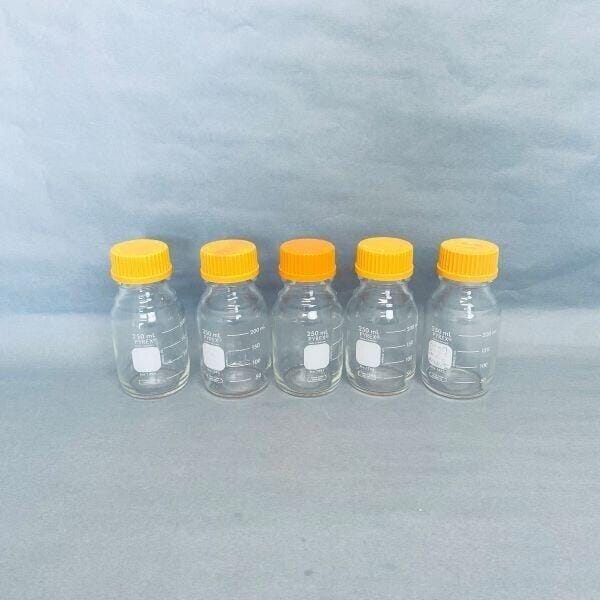 Corning Media Storage Bottle Round 250 ml Pyrex with GL45 Cap Total of 5 Bottles Jars & Reagent Bottles Corning