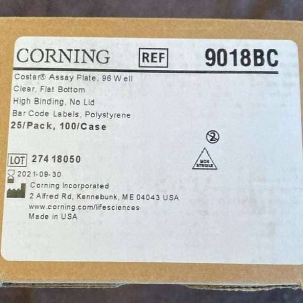 Corning Microplate 96 Well Barcoded 25 Plates Lab Consumables::Storage and Culture Plates Corning