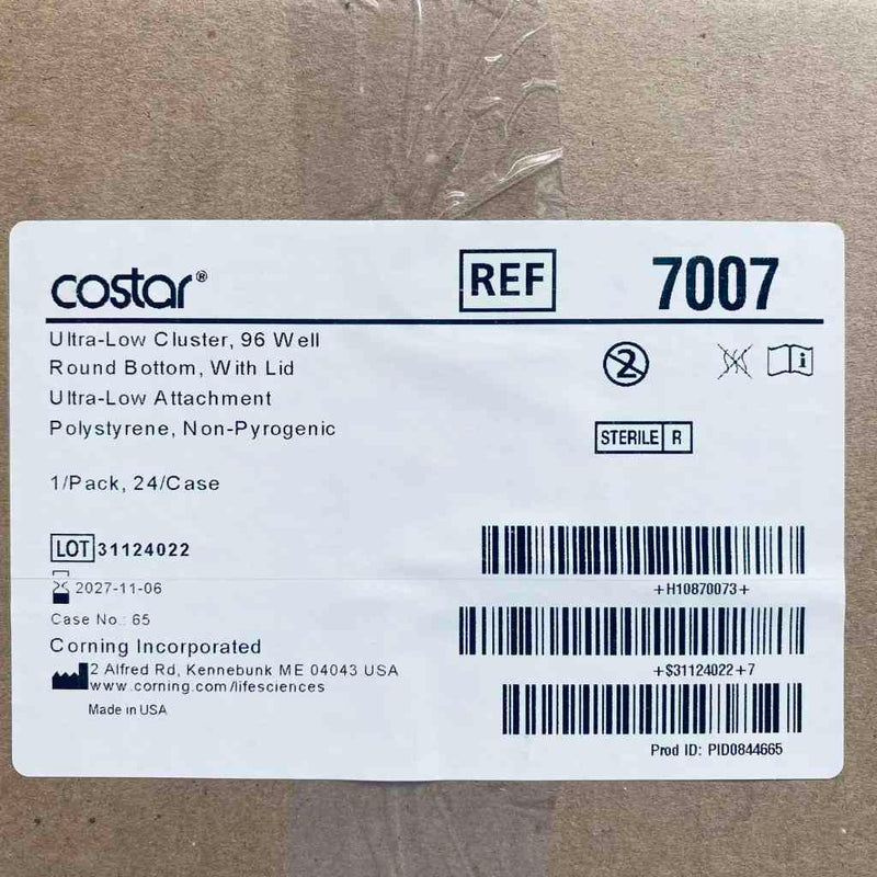 Corning Microplate 96 Well Sterile Individually Sealed Polystyrene Case of 24 Plates Microplates Corning