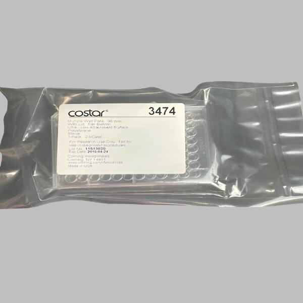 Corning Microplate with Lid 96 Well 360 ul PS Sterile Indiv Sealed 24 Plates Lab Consumables::Storage and Culture Plates Corning