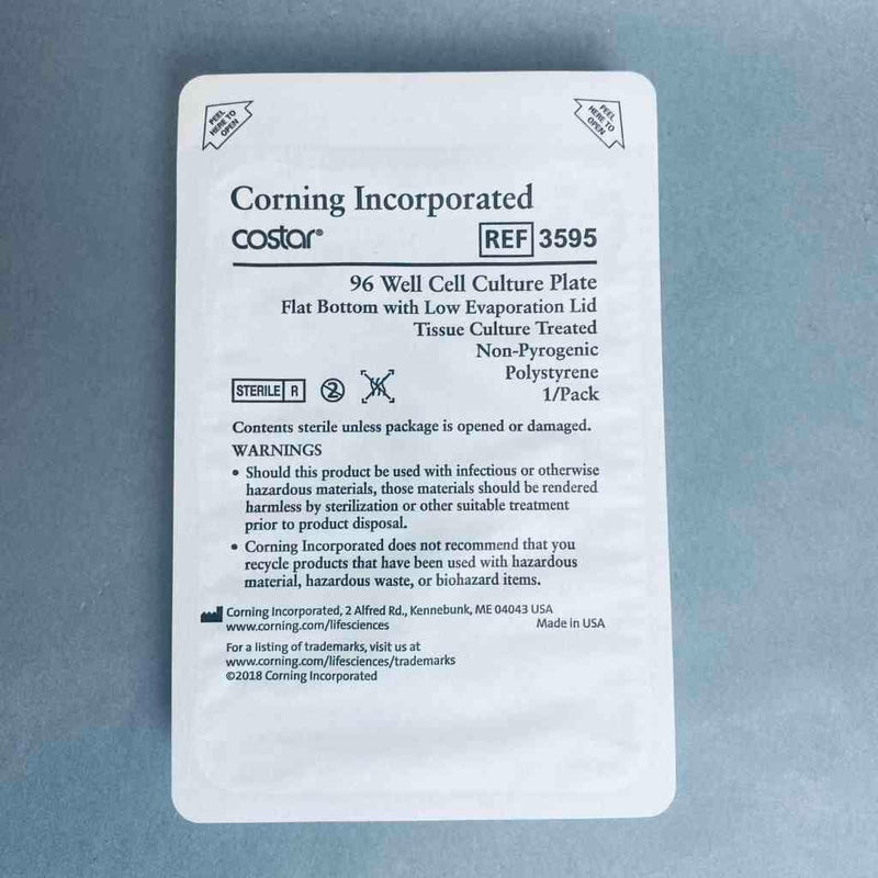 Corning Microplate with Lid 96 Well Flat Bottom Polystyrene Individually Sealed Case of 50 Plates Petri Dishes/Culture Plates Corning