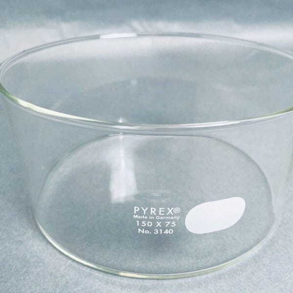 Corning Pyrex Crystalizing Dish 1200 ml 150 x 75 mm with Heavy Duty Rim 2 Dishes Glassware Corning