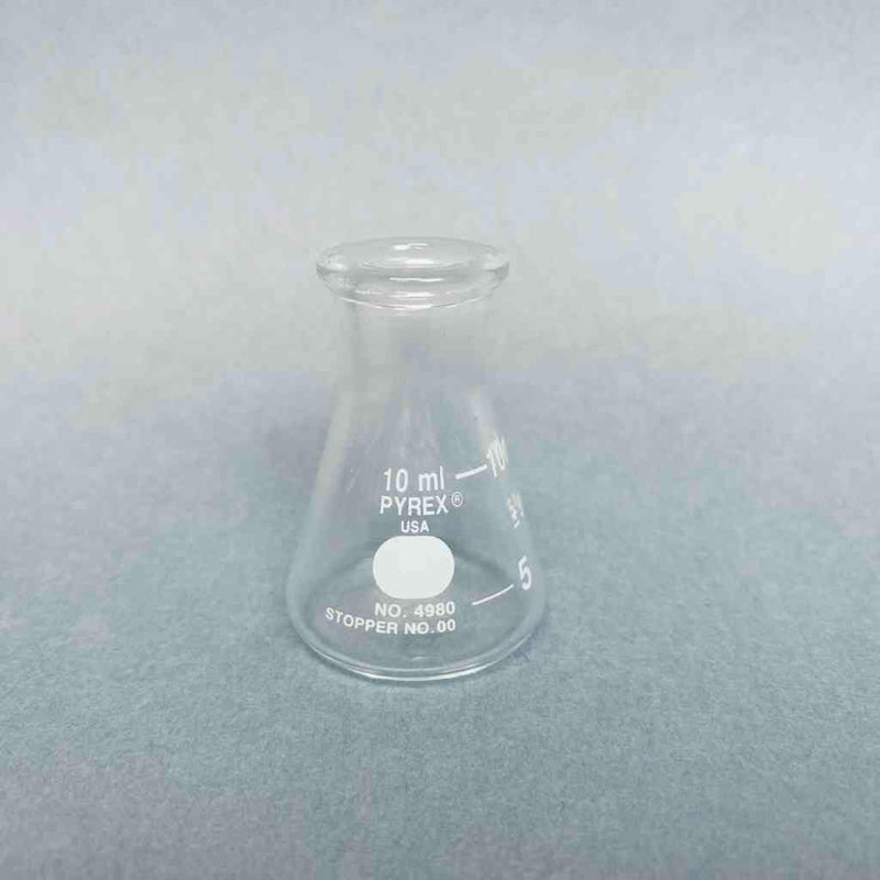 Corning Pyrex Erlenmeyer Flask 10 ml Heavy Duty Lot of 3 Flasks Lab Flasks Corning