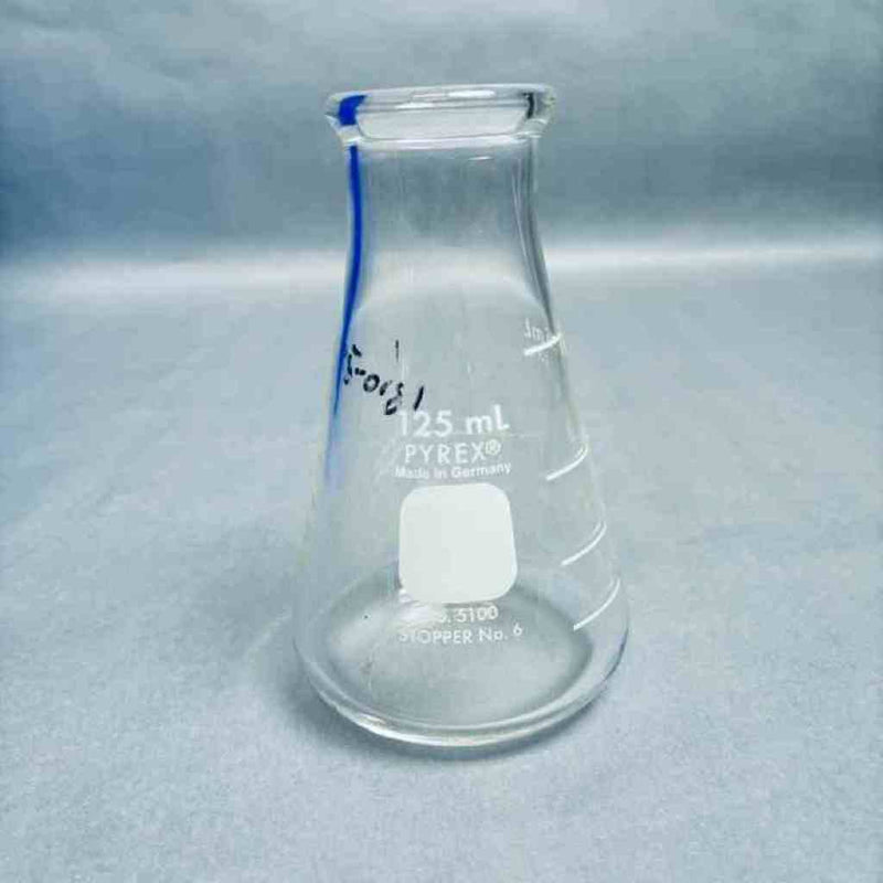 Corning PYREX Erlenmeyer Flask 125 ml Wide Mouth Heavy Duty Rim Lot of 10 Flasks Lab Flasks Corning