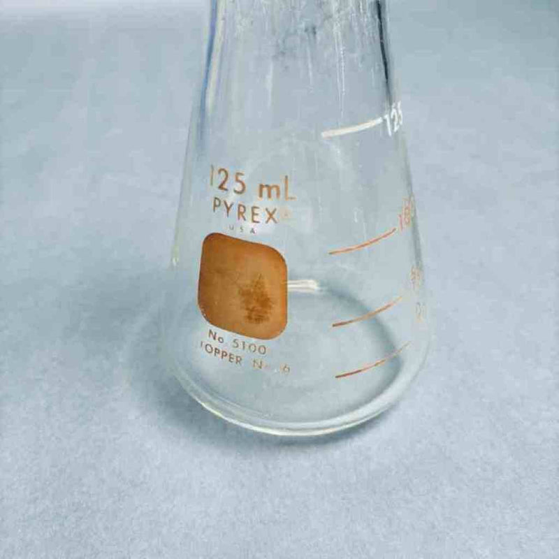 Corning PYREX Erlenmeyer Flask 125 ml Wide Mouth Heavy Duty Rim Lot of 10 Flasks Lab Flasks Corning