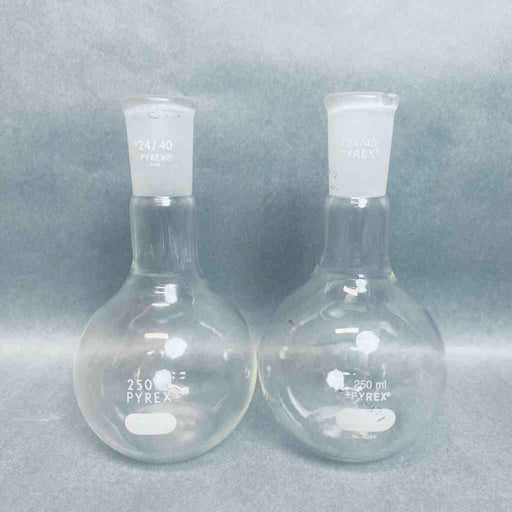 Corning Pyrex Florence Boiling Flask Long Neck Flat Bottom 24/40 STJ Lot of 2 Flasks Jointed Glassware Corning