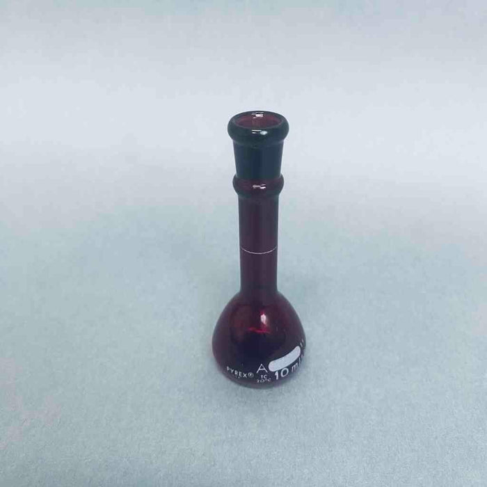Corning Pyrex Low Actinic Volumetric Flask 10 ml Red Lot of 4 Flasks Glassware Corning
