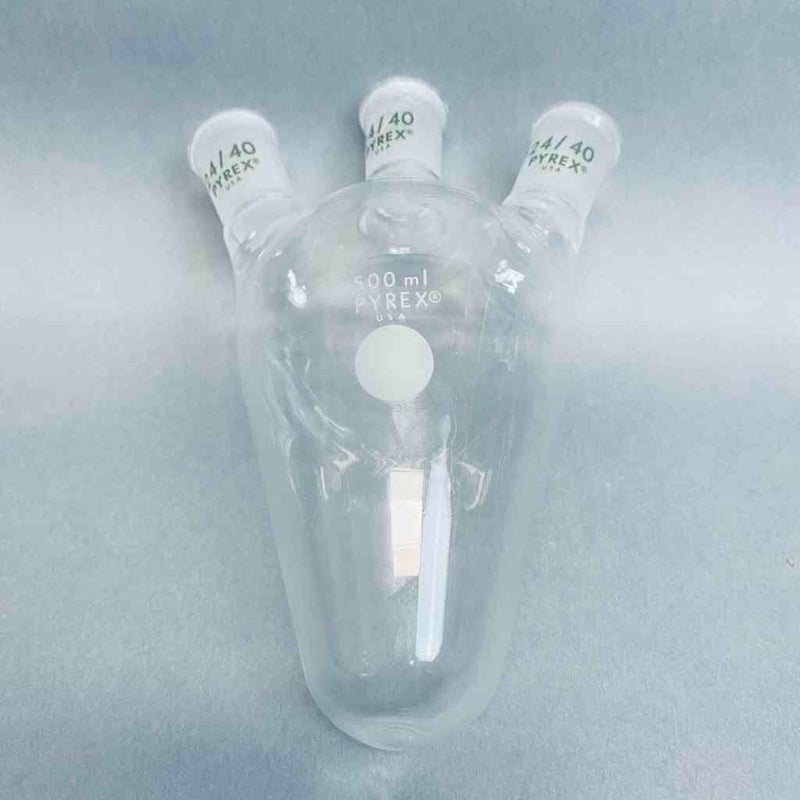 Corning Pyrex Pear Shaped Boiling Flask 500 ml 3 Neck with 24/40 Joints Jointed Glassware Corning