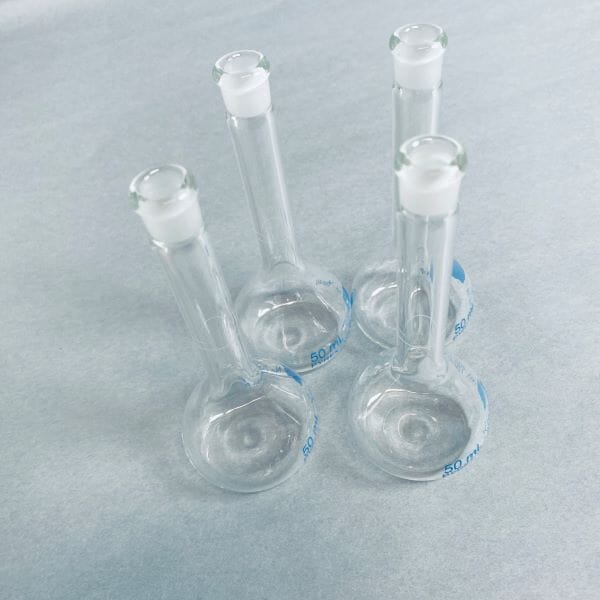 Corning Pyrex Vista Volumetric Flask 50 ml Class A Total of 4 Flasks Lab Flasks Corning