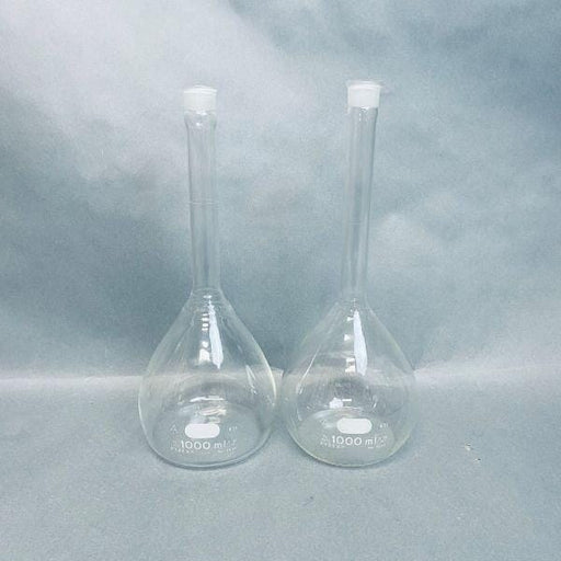 Corning PYREX Volumetric Flask 1000 ml Class A Lot of 2 Flasks Jointed Glassware Corning