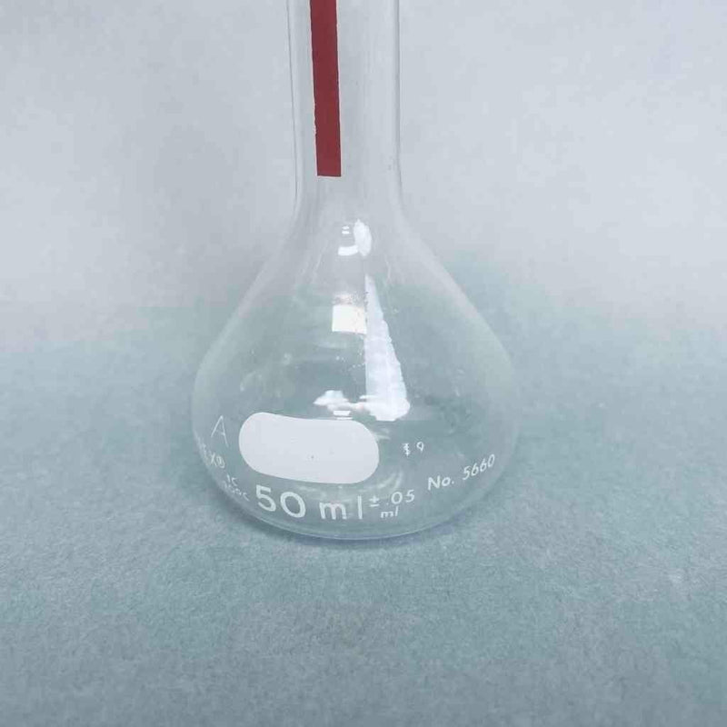 Corning Pyrex Volumetric Flask Class A Lifetime Red 50 ml Lot of 7 Flasks Lab Flasks Corning