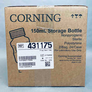 Corning Storage Bottle 150 ml Plug Seal Cap Sterile Polystyrene Lot of 48 Bottles Bottles Corning