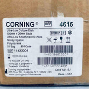 Corning Ultra-Low Culture Dish 100 x 20 mm Polystyrene Case of 40 Dishes Petri Dishes/Culture Plates Corning