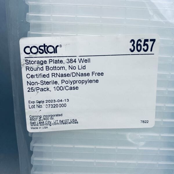 Costar Storage Microplate 384 Well Round Bottom Polypropylene Lot of 75 Plates Microplates Costar