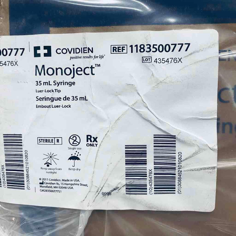 Covidien Monoject Luer-Lock Syringe 35 ml Case of 160 Syringes Luer Covidien