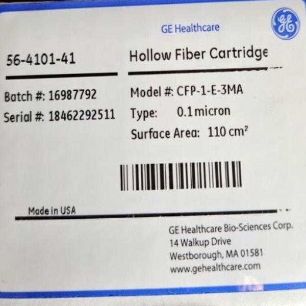 GE Hollow Fiber Filter Tangential Flow Cartridge — Life Sciences Trading