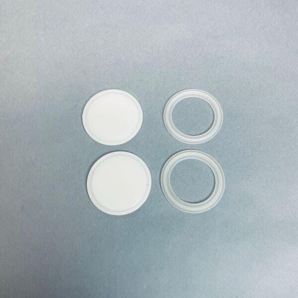 Cytiva Tri-Clamp Blank-Off Cap 64 mm Polyvinylidene Difluoride Lot of 4 Caps Sanitary Fittings Cytiva