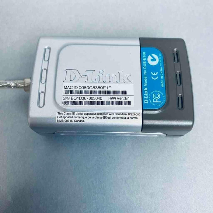 D-Link High-Speed Ethernet Adapter USB 2.0 to Ethernet Compression Fittings D-Link