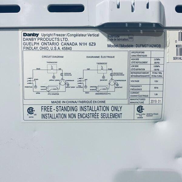 Danby Upright Freezer 7.1 Cu. Ft. -20 C with 6 Quick Freeze Shelves Upright & Chest Freezers Danby