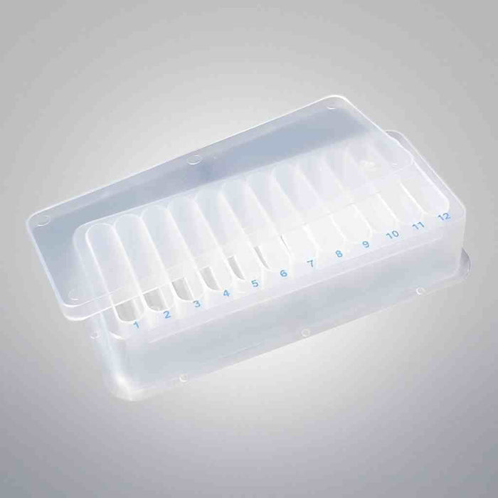 Dilux Reagent Reservoir with Lid 12 Chambers 5 ml Each Sterile 40 Basins Reagent Reservoirs Dilux