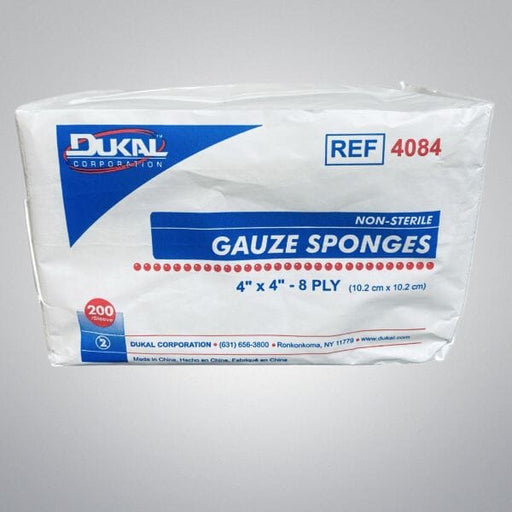 Dukal Cotton Gauze Sponge 8 Ply 4 x 4 in. 9 Packs of 200 Gauze Sponges Other Dukal