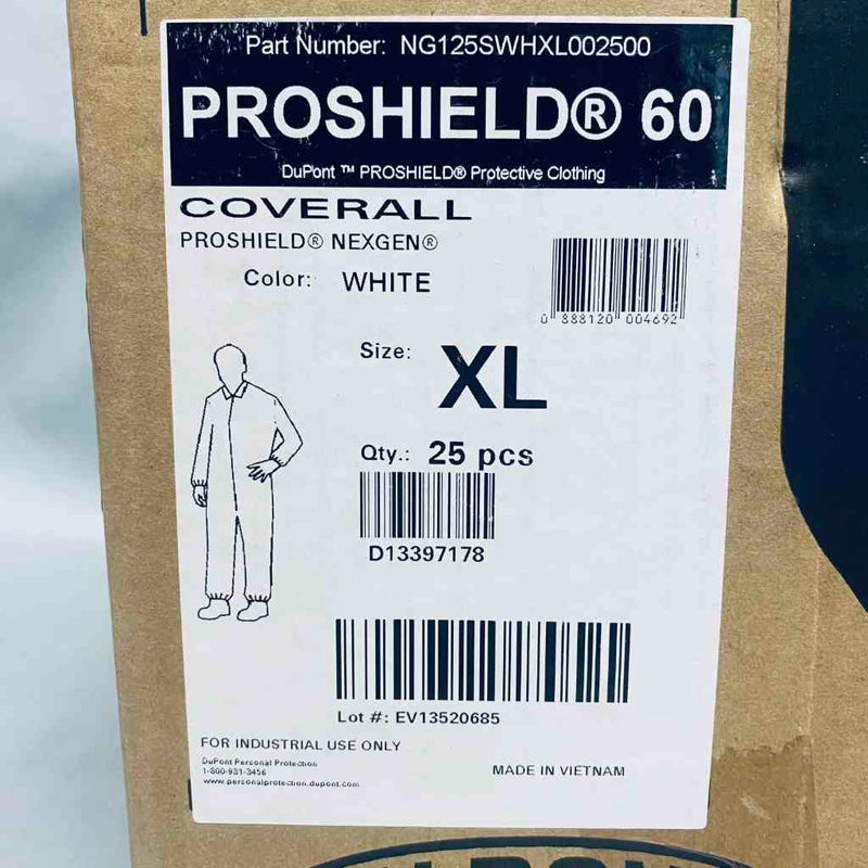 DuPont ProShield 60 Extra Large Coverall Case of 25 PPE DuPont