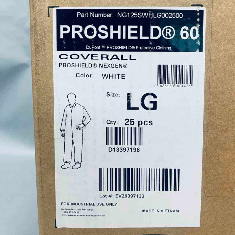 DuPont ProShield 60 Large Coverall Case of 25 PPE DuPont