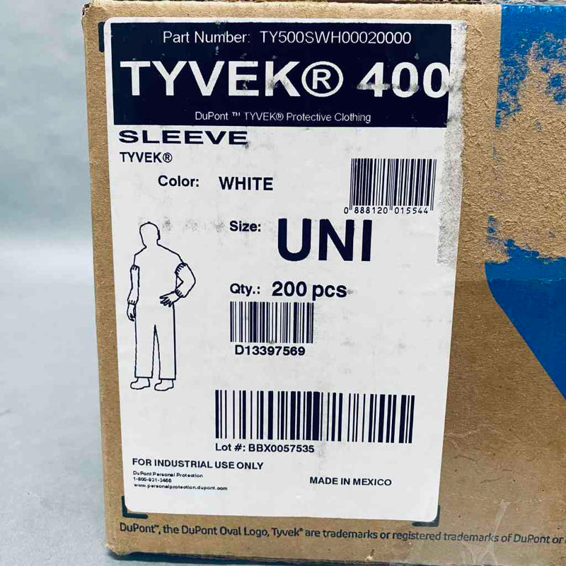 DuPont Tyvek 400 Arm Sleeve White Case of 200 Sleeves PPE DuPont