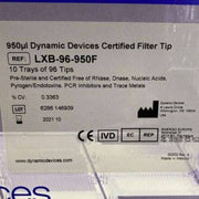 Dynamic Devices Pipette Tips 950 ul Filtered 6 Racks Pipettes Dynamic Devices
