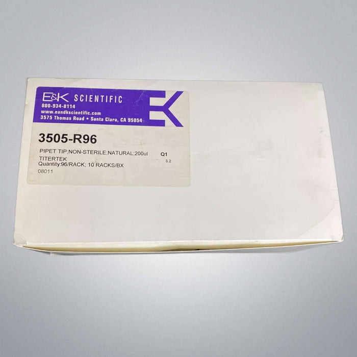 E&K Scientific 3505-R96 Pipette Tips 200 ul 10 Racks of 96 Tips Ea for Titertek Pipettes & Pipette Tips E&K Scientific