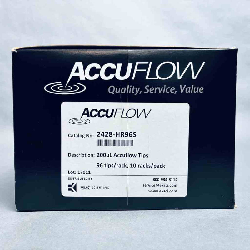E&K Scientific Accuflow 2428-HR96S Pipette Tips 200 ul Wide Bore Sterile Case of 10 Racks Pipettes & Pipette Tips E&K Scientific