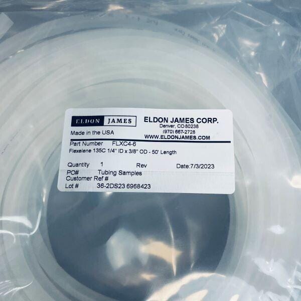 Eldon James Flexelene Tubing TPE 135C 1/4 in. ID 3/8 in. OD Total of 50 ft. Hose & Tubing Eldon James