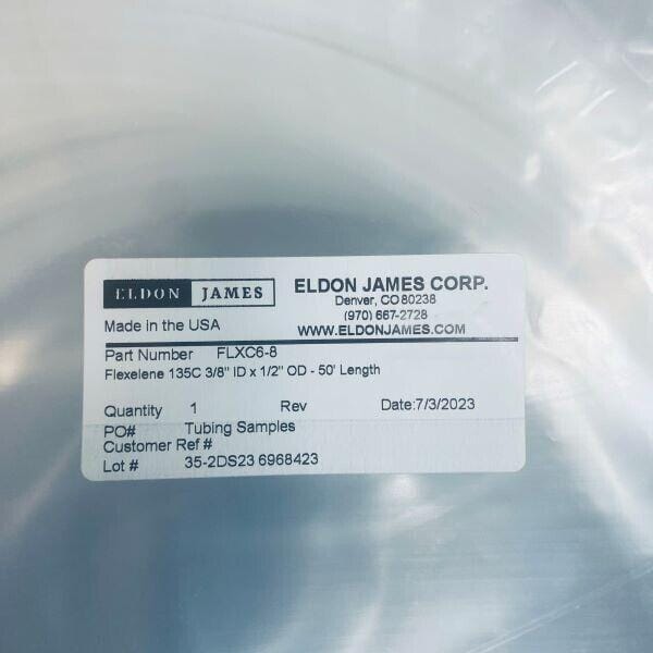 Eldon James Flexelene Tubing TPE 135C 3/8 in. ID 1/2 in. OD Total of 50 Feet Hose & Tubing Eldon James