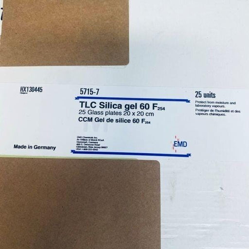EMD TLC Silica Gel 60 F254 20 x 20 cm Pack of 25 Glass Plates Chromatography Columns & Reservoirs EMD