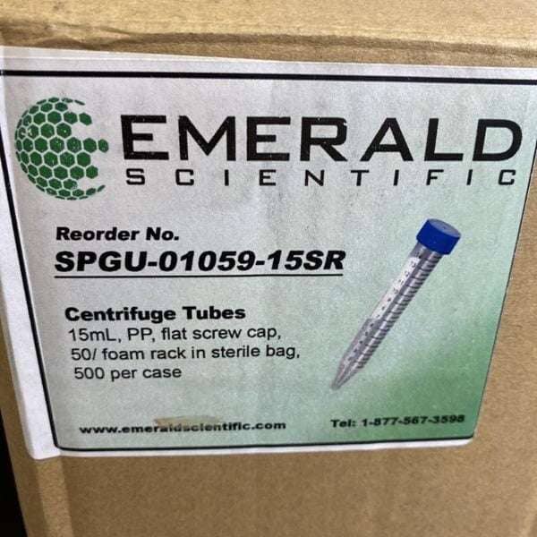 Emerald Scientific Centrifuge Tube 15 ml 500 Tubes Lab Consumables::Tubes, Vials, and Flasks Emerald Scientific