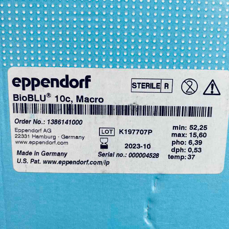 Eppendorf BioBLU Bioreactor 10c Macro Single Use 13.3 L Sterile Bioreactors & Fermenters Life Sciences Trading