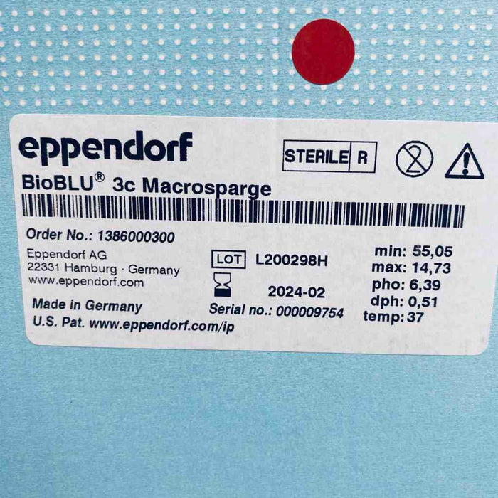 Eppendorf BioBLU Bioreactor 3c Sterile 5 L Single Use Bioreactors & Fermenters Eppendorf